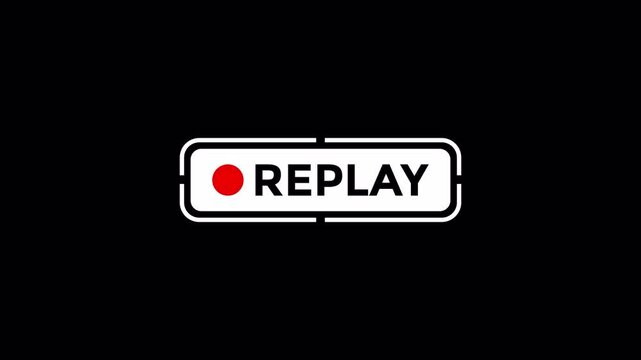 Replay animation template on transparent background 4K Video
