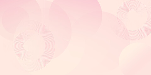 Minimalist banner background, pastel colorful, pink and yellow gradations. Circle effect style geometric, abstract background.