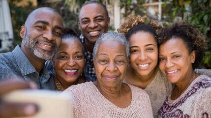 Multi generation family taking a selfie picture