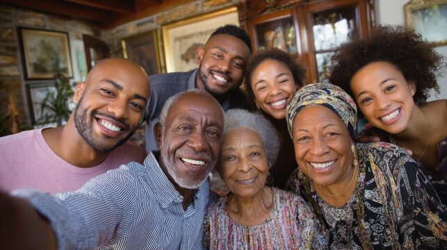Multi generation family taking a selfie picture