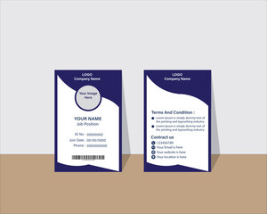 Professional ID card vector template clean, modern, and customizable design for Print or digital use, ID Card, Identity Card for print, Adobe Illustrator Vector file high-quality for Branding.