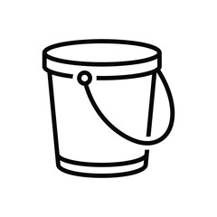 Black line icon for bucket