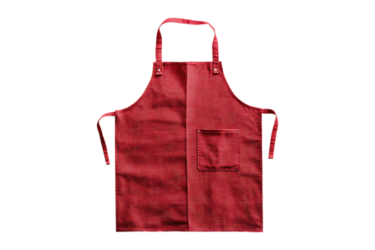 Red apron isolated on transparent background