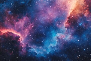 Obraz premium Abstract cosmic nebula with galaxies and stars in the night sky