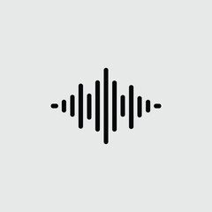 Simple Black Sound Wave Audio Frequency Icon