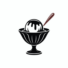 Ice Cream Sundae in Elegant Glass Bowl