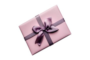 purple pink gift card isolated on transparent background