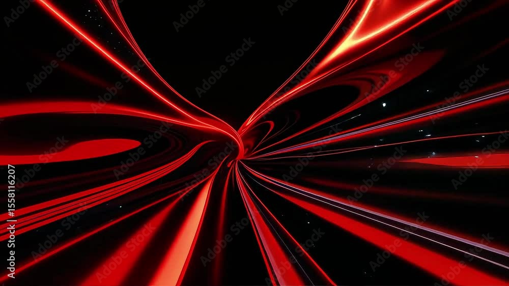 Aufkleber dynamic red light trails in a futuristic tunnel