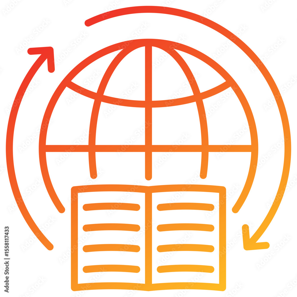 Poster Global Learning Line Gradient Icon
