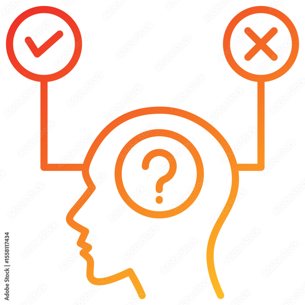 Poster hypothesis line gradient icon