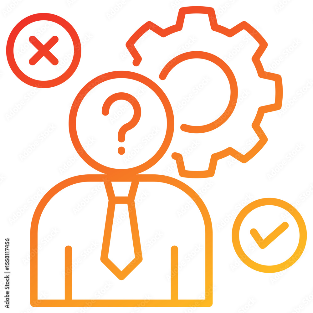 Poster hypothesis line gradient icon