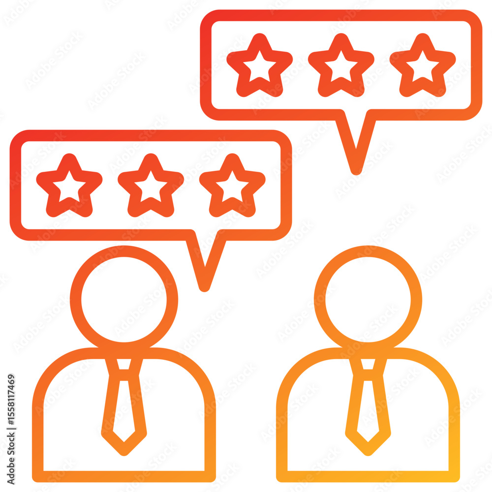 Poster Customer Satisfaction Line Gradient Icon