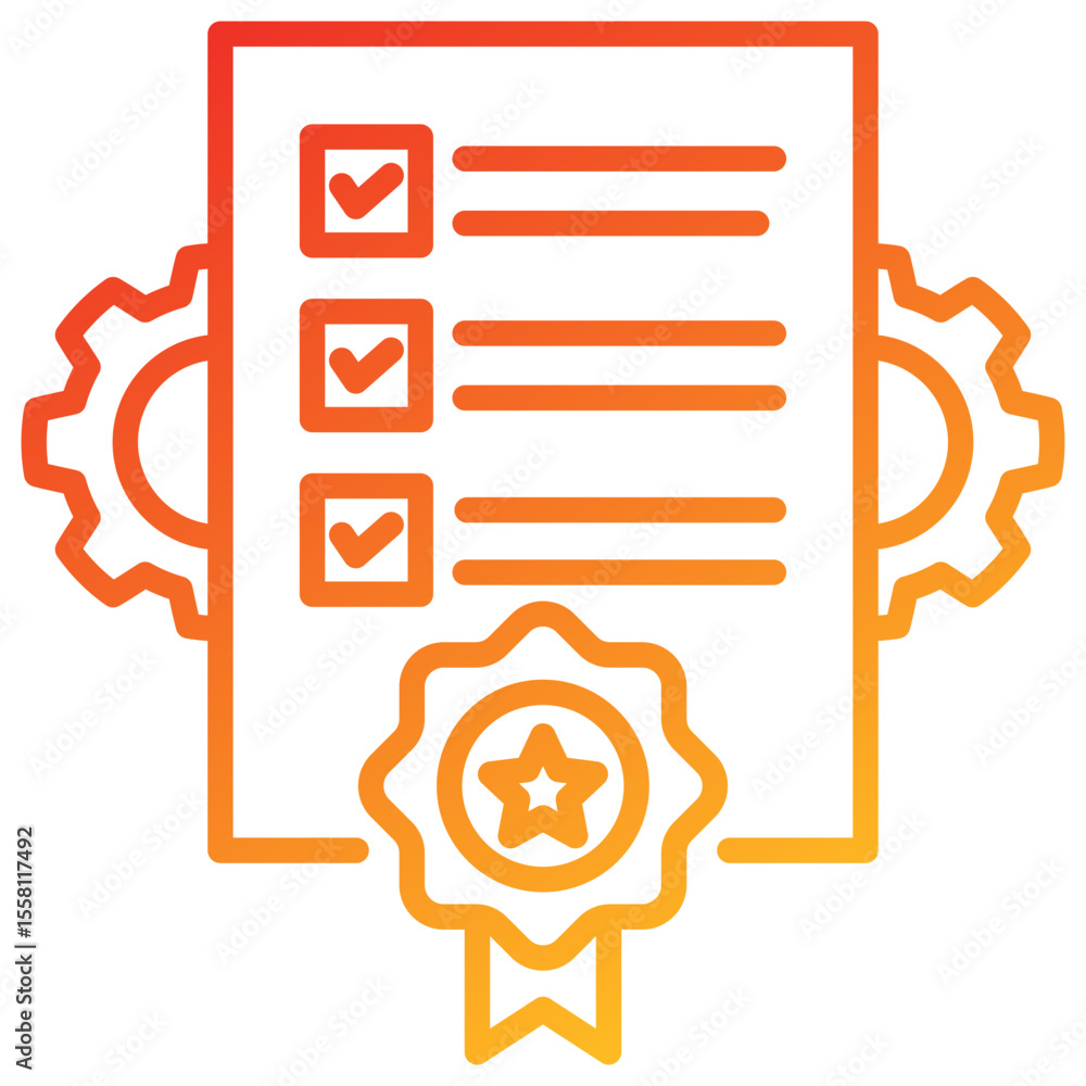 Poster standard line gradient icon
