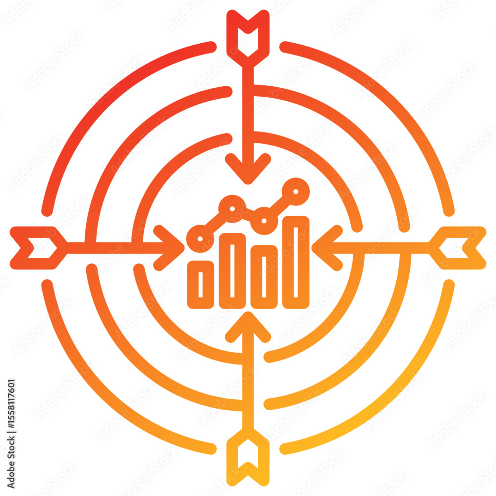 Poster Target Line Gradient Icon