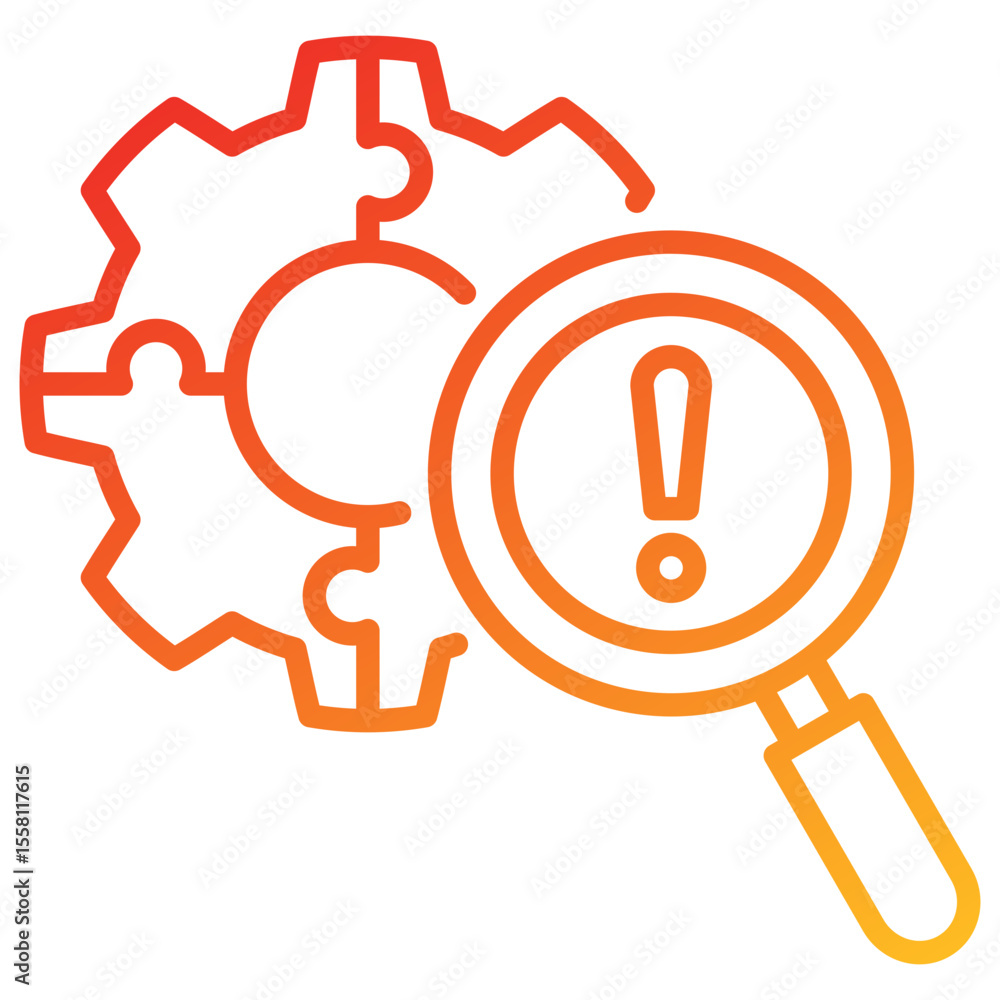 Poster identification line gradient icon