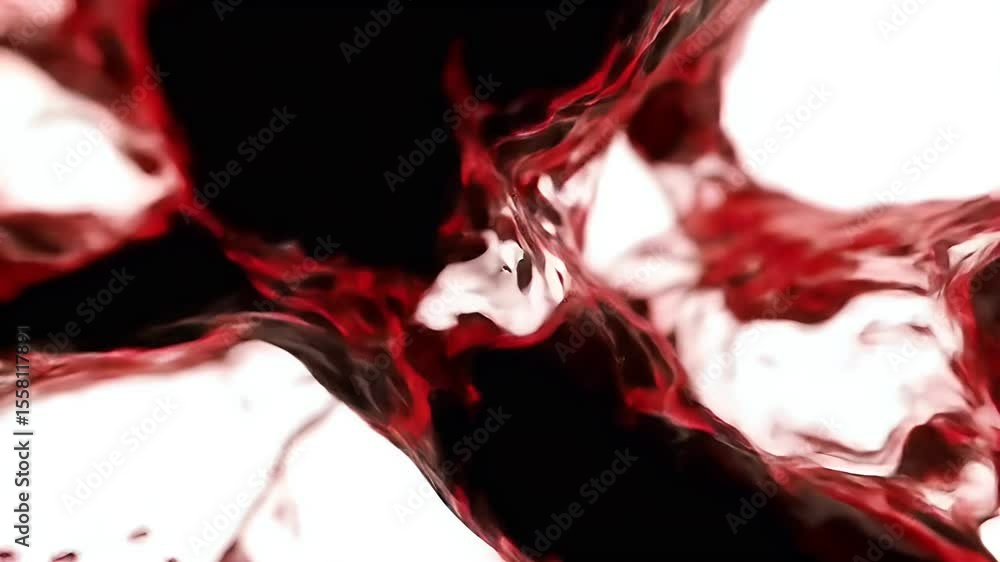 Poster Dynamic Red Liquid Flowing in Abstract Patterns