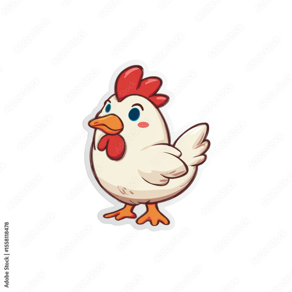 Poster charming cartoon chicken illustration with isolated transparency for versatile design projects