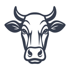 Minimalist Vector Cow Head Illustration for Farm and Dairy Branding vector file