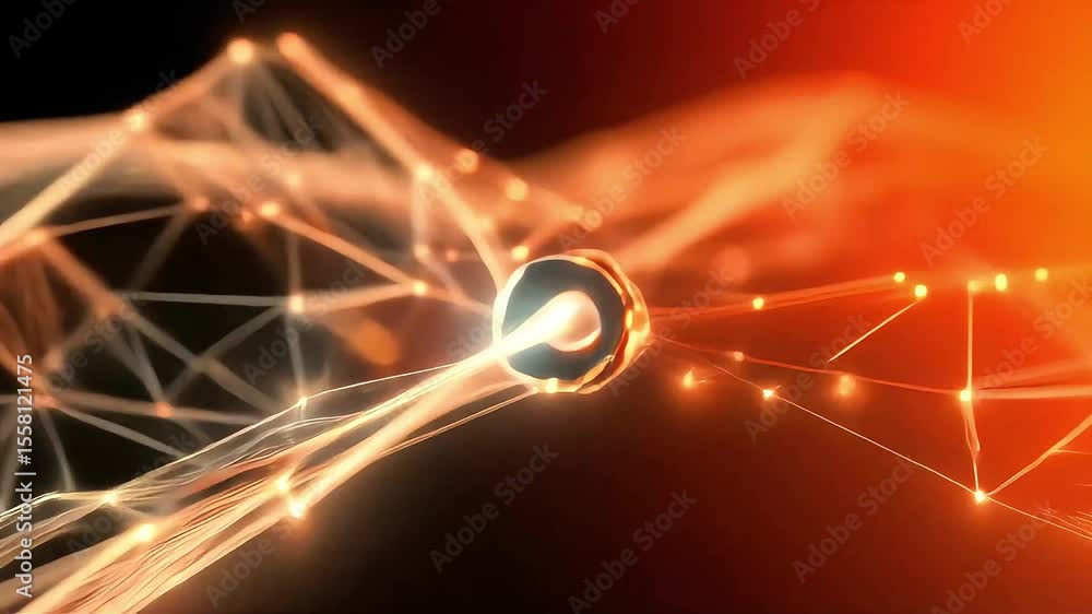 Poster abstract network of interconnected lights