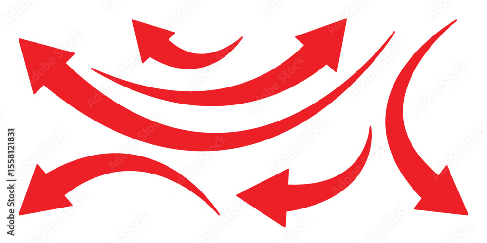Poster long curved arrow vector. curved or arch arrow icon. arrow symbol collection. curved arrows. arrow s
