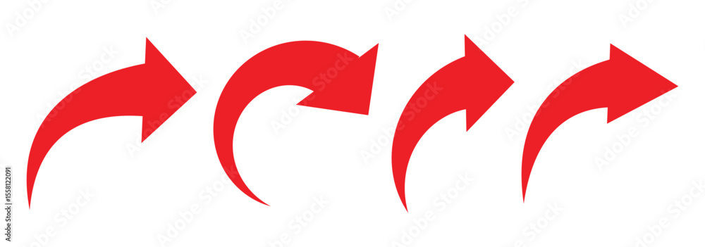 Poster long curved arrow vector. curved or arch arrow icon. arrow symbol collection. curved arrows. arrow s