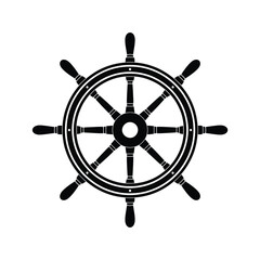 Obraz premium Ship Wheel Nautical Steering Icon