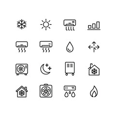 Set of Simple HVAC and Home Comfort Icons