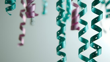 Colorful Ribbons Hanging in Air Creating a Festive Atmosphere for Celebrations and Events