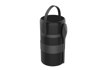 Stainless Steel Lunch Box, Insulated Bento Lunch Box. 3d illustration