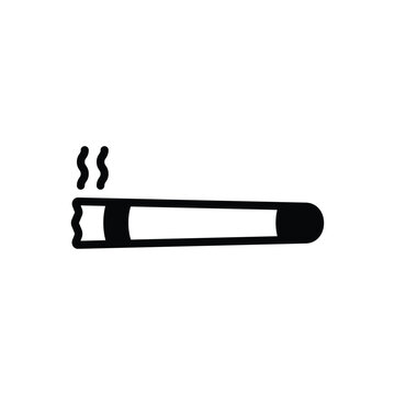 Black solid icon for cigar