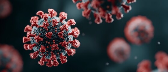 Microscopic 3D Render of Coronavirus  Infectious Disease  Virus Cell  Microbiology