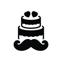 Black solid icon for cake