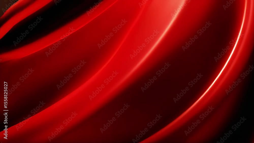 Aufkleber Dynamic Red Abstract Curves in Motion