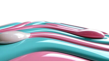 Colorful Swirls of Pink and Blue Liquid Surface with Smooth Curves and Glossy Finish