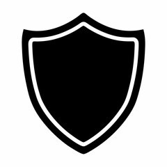 Shield silhouette, Shield icon. Shield flat vector illustration design
