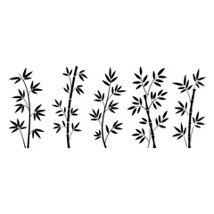 Bamboo Stalks Silhouette Set