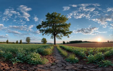 Obraz premium Rural landscape at dawn