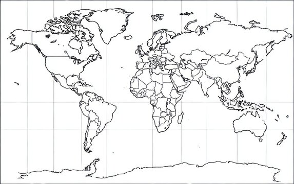 Fototapeta Simple world map