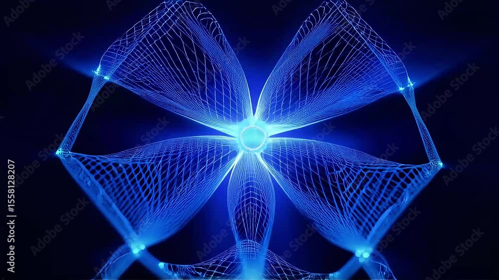 Poster abstract blue network structure in motion