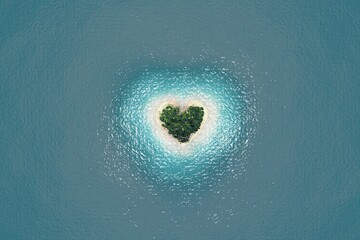 Tropical island in heart shape