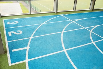 View of an indoor running track