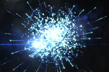 Bright firework design on black