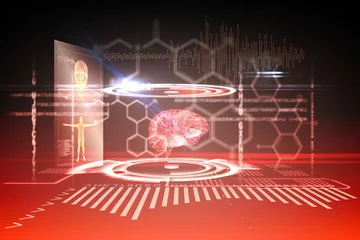 Fototapete Medical interface in black and red © vectorfusionart