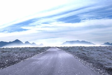 Road leading out to the horizon