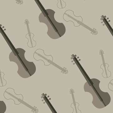 Image of violin outlines on grey background