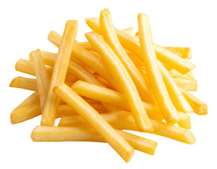 Crispy Shoestring French Fries, Isolated on Transparent Background PNG