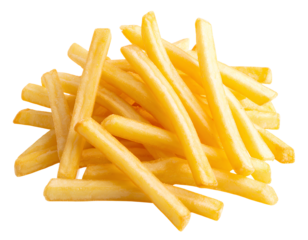 Crispy Shoestring French Fries, Isolated on Transparent Background PNG