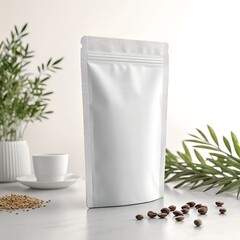 Minimal Product Packaging Mockup on Clean Background. Paper Box Packaging Mockup Isolated on White. Cardboard Packaging Mockup with Realistic Lighting
