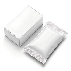 Minimal Product Packaging Mockup on Clean Background. Paper Box Packaging Mockup Isolated on White. Cardboard Packaging Mockup with Realistic Lighting
