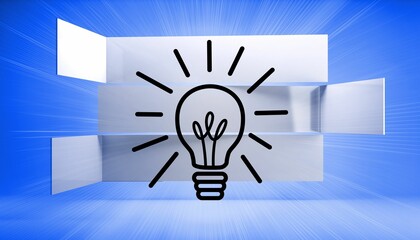Light bulb graphic on blue background